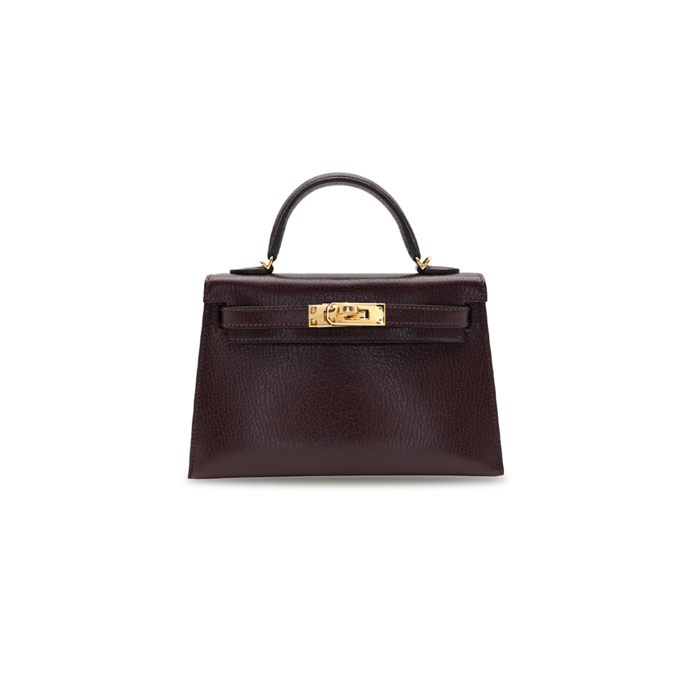 HERMÈS MASTER KELLY II SELLIER MINI ROUGE SELLIER CHEVRE LEATHER GOLD HARDWARE (19*12*5.5cm)